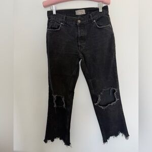 Free People “We The Free” Maggie Mid-Rise Straight Leg Cropped Jeans